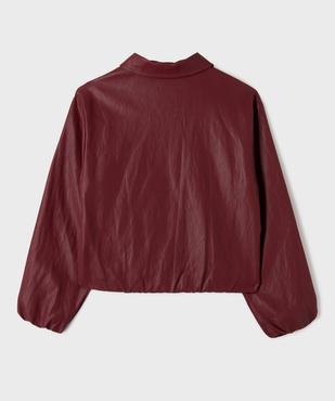 Veste courte à col chemise en cuir imitation femme vue4 - GEMO (JUNIOR) - GEMO