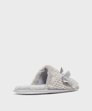 Chaussons mules en fourrure imitation à pois dorés femme vue4 - GEMO 4G FEMME - GEMO