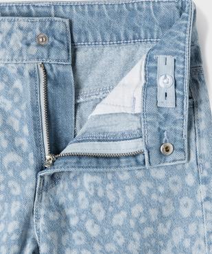 Jean straight à taille réglable en denim à motifs fille vue3 - GEMO (ENFANT) - GEMO