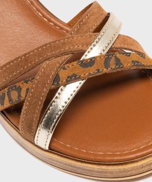 Sandales à talon en cuir à brides mixtes femme - Tanéo vue6 - TANEO - GEMO