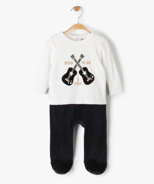 Pyjama bébé bicolore avec motif guitares vue1 - GEMO(BB COUCHE) - GEMO