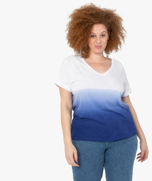 Tee-shirt femme grande taille à manches courtes et col V vue1 - GEMO (G TAILLE) - GEMO