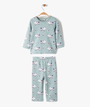 Pyjama bébé 2 pièces chaud motif licornes vue1 - GEMO(BB COUCHE) - GEMO