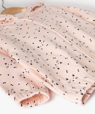 Sweat bébé fille à capuche et fermeture zippée vue2 - GEMO(BEBE DEBT) - GEMO
