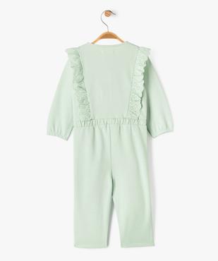 Combinaison pantalon en maille avec volants brodés bébé fille vue3 - GEMO 4G BEBE - GEMO