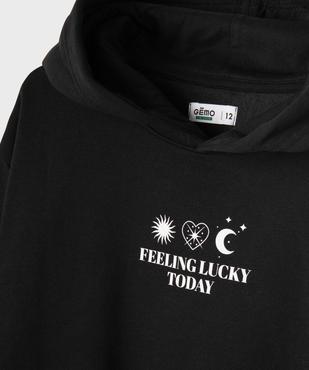 Sweat à capuche loose imprimé devant et dos fille vue2 - GEMO 4G FILLE - GEMO