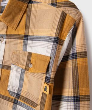 Chemise à manches longues en flanelle de coton à carreaux garçon - LuluCastagnette vue3 - LULUCASTAGNETTE - GEMO