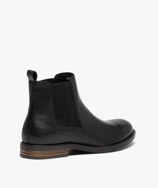Boots homme style Chelsea dessus cuir uni - Taneo vue4 - TANEO - GEMO