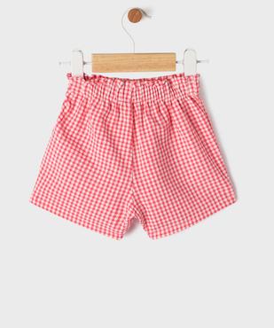 Short à motif vichy avec taille élastique bébé fille vue4 - GEMO(BEBE DEBT) - GEMO