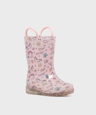 Bottes de pluie à motifs et semelle lumineuse fille - Lovely Wings vue2 - LOVELY WINGS - GEMO