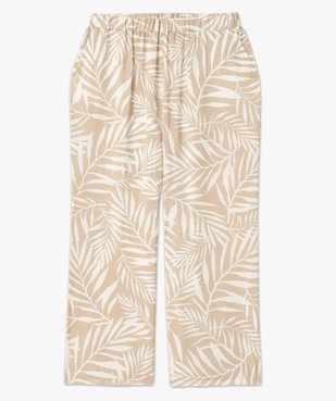 Pantalon large et fluide imprimé feuillage femme grande taille vue4 - GEMO (G TAILLE) - GEMO