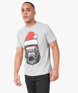 Tee-shirt homme avec motif monstre spécial Noël vue1 - GEMO (HOMME) - GEMO