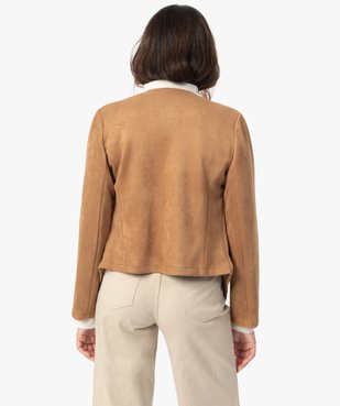 Blouson femme en suédine coupe asymétrique vue3 - GEMO(FEMME PAP) - GEMO
