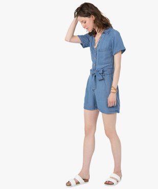 Combishort femme à manches courtes en Lyocell vue5 - GEMO(FEMME PAP) - GEMO