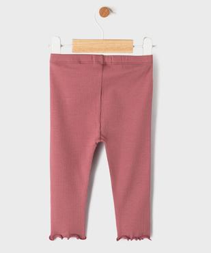 Legging en maille côtelée et finitions froncées bébé fille vue3 - GEMO 4G BEBE - GEMO