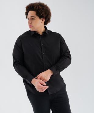 Chemise manches longues coupe droite en coton stretch homme vue11 - GEMO 4G HOMME - GEMO