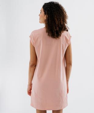 Chemise de nuit à manches courtes avec motif femme vue3 - GEMO 4G FEMME - GEMO