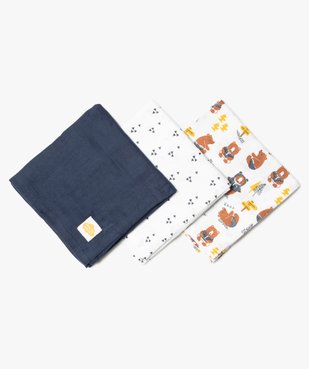 Langes bébé à motifs divers (lot de 3) vue1 - GEMO(BB COUCHE) - GEMO