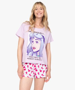 Pyjashort femme avec motif XXL - Disney vue1 - DISNEY DTR - GEMO