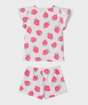 Pyjashort en jersey de coton imprimé à haut blouse fille vue3 - GEMO 4G FILLE - GEMO