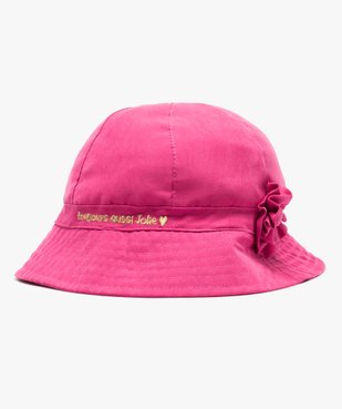 Chapeau bébé fille forme bob avec élastique de maintien intégré vue1 - GEMO (ENFANT) - GEMO