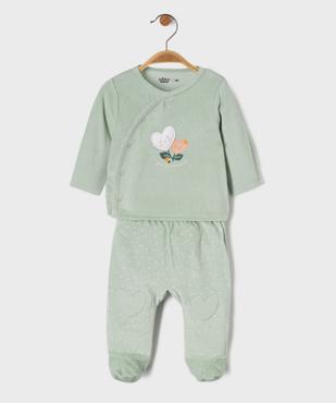 Pyjama en velours 2 pièces bébé  vue1 - GEMO 4G BEBE - GEMO