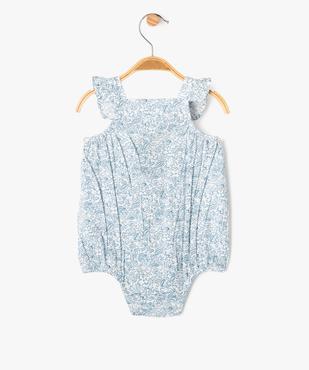 Combinaison barboteuse à motifs fleuris bébé fille vue4 - GEMO(BEBE DEBT) - GEMO