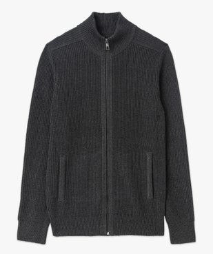 Gilet en maille côtelée à col montant homme vue4 - GEMO (HOMME) - GEMO