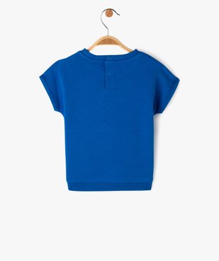 Tee-shirt à manches courtes avec inscription bouclette bébé garçon vue3 - GEMO(BEBE DEBT) - GEMO