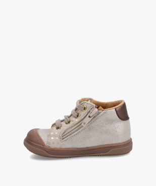 Baskets premiers pas bébé fille dessus cuir brillant – NA! vue3 - NA! - GEMO