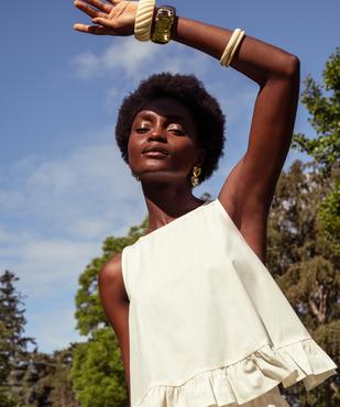 Blouse sans manches à basque et dos noué femme vue1 - GEMO(FEMME PAP) - GEMO