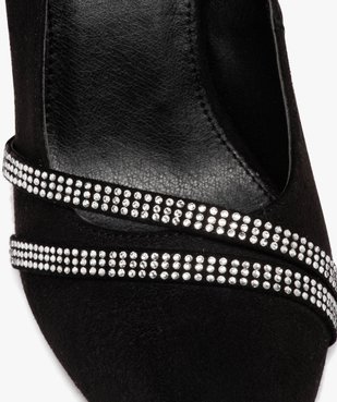 Escarpins à bout pointu et bride cheville en suédine et strass femme vue6 - GEMO 4G FEMME - GEMO