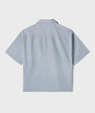 Chemise manches courtes rayée à col cubain garçon vue4 - GEMO (JUNIOR) - GEMO
