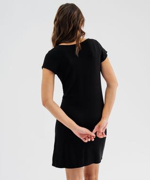 Chemise de nuit en maille extensible avec col V en dentelle femme vue9 - GEMO 4G FEMME - GEMO