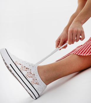 Tennis en toile ajourée façon macramé femme - Follow Me vue1 - FOLLOW ME - GEMO