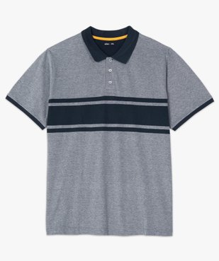 Polo homme à larges rayures en coton piqué vue4 - GEMO (G TAILLE) - GEMO