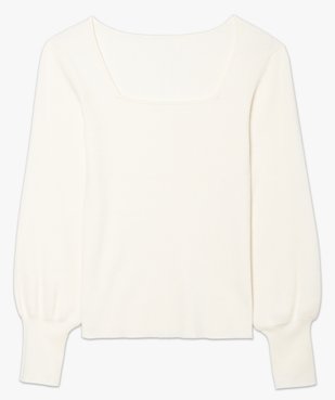Pull femme en maille côtelée avec grand col carré vue4 - GEMO(FEMME PAP) - GEMO