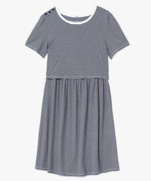 Robe d'allaitement rayée à manches courtes ouverture discrète vue4 - GEMO (MATER) - GEMO