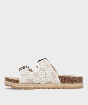 Mules à semelle plateforme et larges brides brodées femme - 5 Miles vue1 - 5 MILES - GEMO