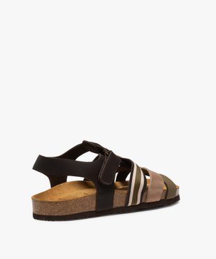 Sandales homme à brides multicolores en cuir vue4 - GEMO (CASUAL) - GEMO