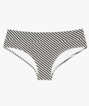 Bas de maillot de bain femme rayé forme shorty vue4 - GEMO (PLAGE) - GEMO
