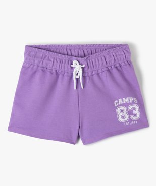 Short fille sportswear en maille à taille élastiquée - Camps United vue1 - CAMPS UNITED - GEMO