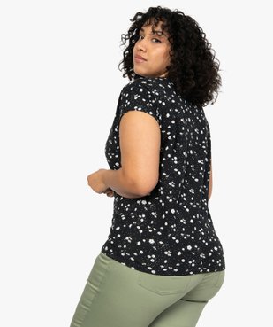 Tee-shirt femme à manches courtes à motifs vue3 - GEMO (G TAILLE) - GEMO