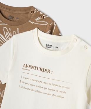 Tee-shirt manches courtes imprimés bébé garçon (lot de 2) vue2 - GEMO(BEBE DEBT) - GEMO