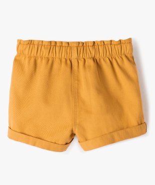 Short bébé fille uni avec ceinture élastiquée vue4 - GEMO(BEBE DEBT) - GEMO