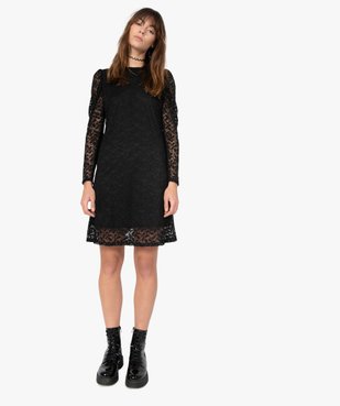 Robe femme à manches longues en dentelle vue5 - GEMO(FEMME PAP) - GEMO