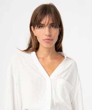 Chemise femme à manches longues en viscose texturée vue2 - GEMO(FEMME PAP) - GEMO