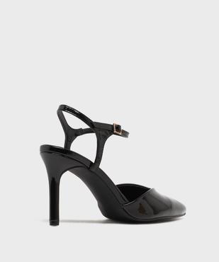 Escarpins slingback vernis à talon haut femme - Follow Me vue4 - FOLLOW ME - GEMO