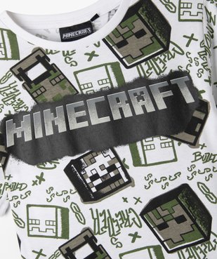 Tee-shirt manches courtes imprimé all over garçon - Minecraft vue2 - MINECRAFT - GEMO