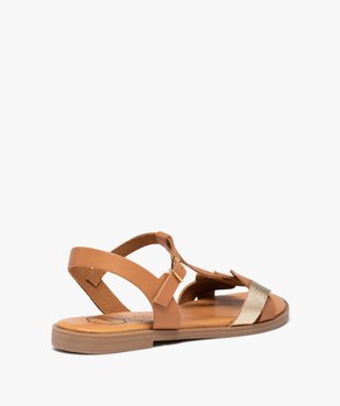 Sandales femme plates dessus cuir détails métal - Tanéo vue4 - TANEO - GEMO